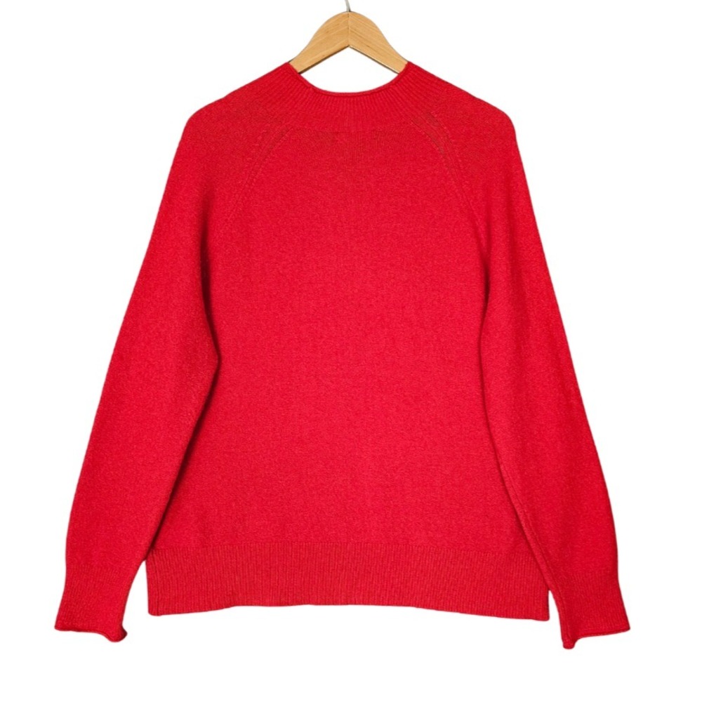 J Crew Womens L Rollneck Supersoft Yarn Sweater Red Alpaca Wool Blend HO22